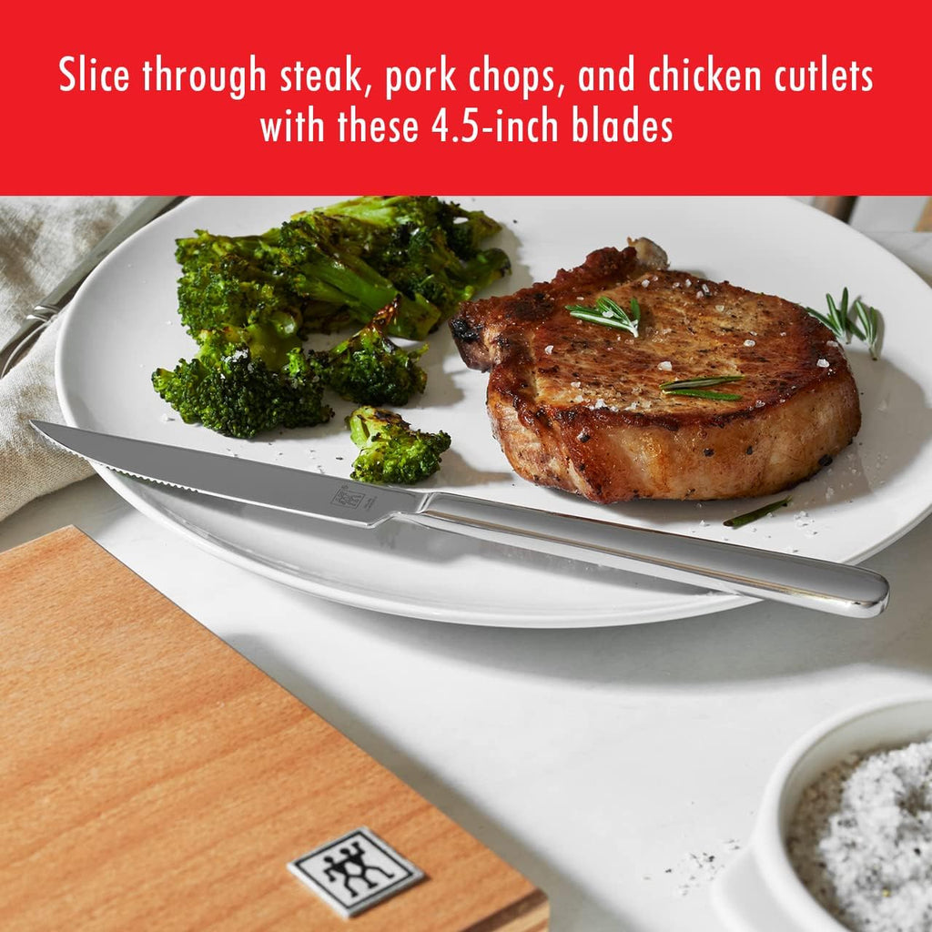 Steak Knives, Set of 8 with 4.5-Inch Serrated Forged Blades