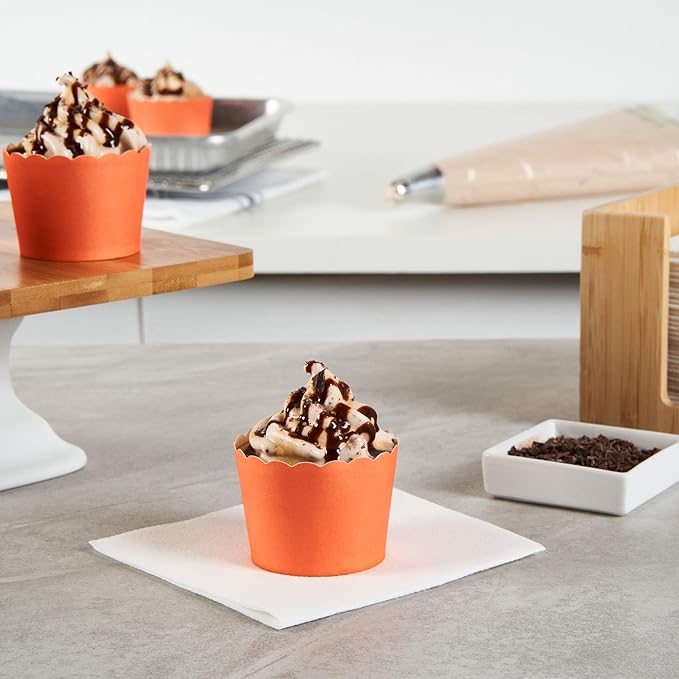 Baking Cups 200 Count Orange Paper Cupcake Liners 3.38 oz