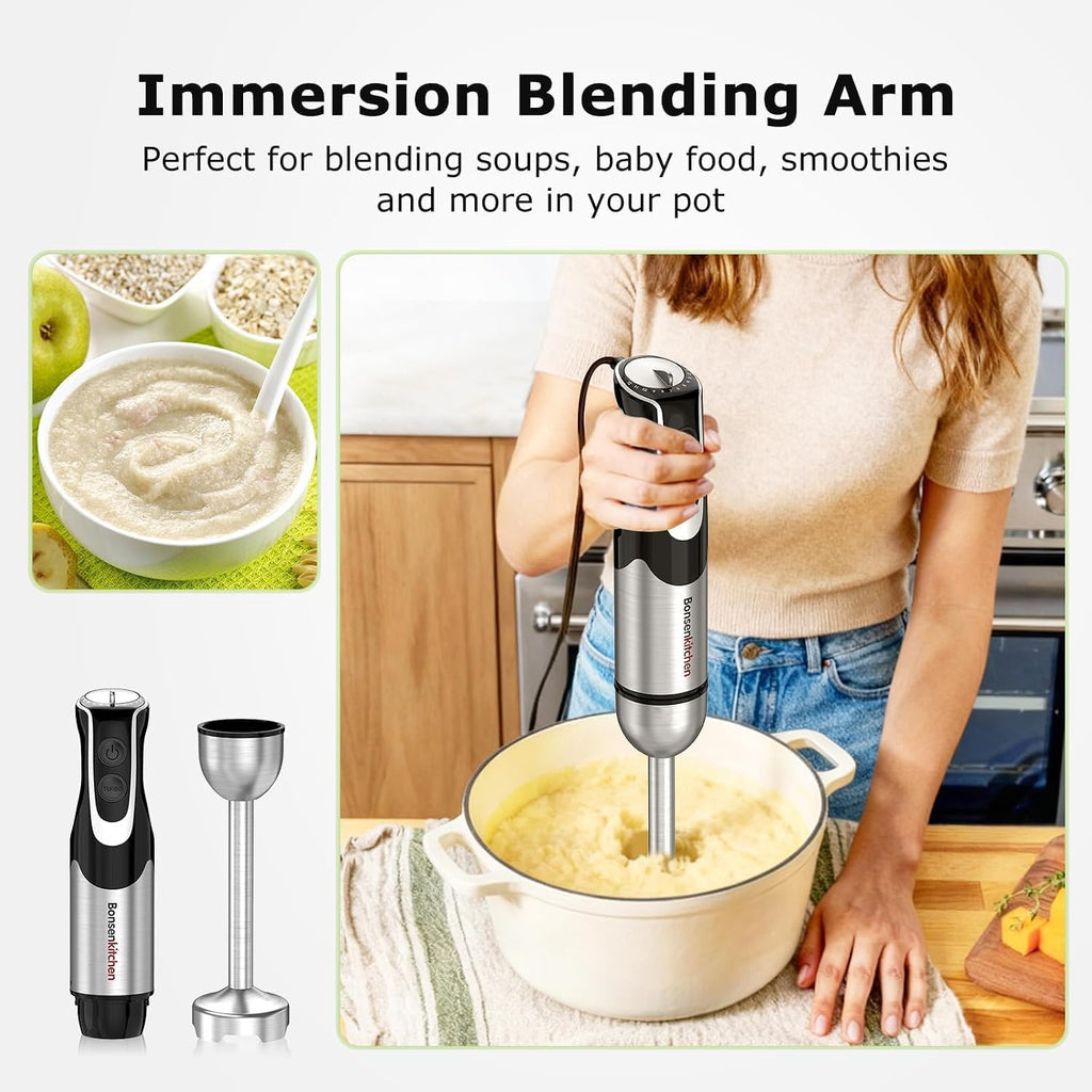 Immersion Blender with Food Processor,12 Speeds & Turbo Mode – features