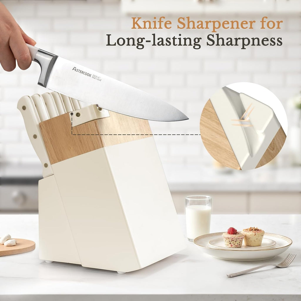 Knife Set, Kitchen Knife Set with Block 14-Piece Full Tang Stainless Steel – set view
