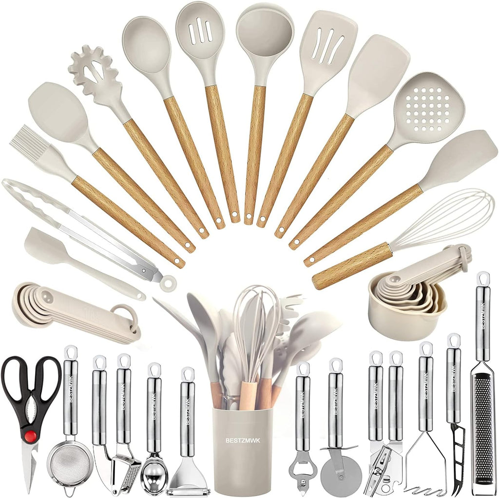 Kitchen Utensils Set- 35 PCs Cooking Utensils with Grater,Tongs, Spoon Spatula