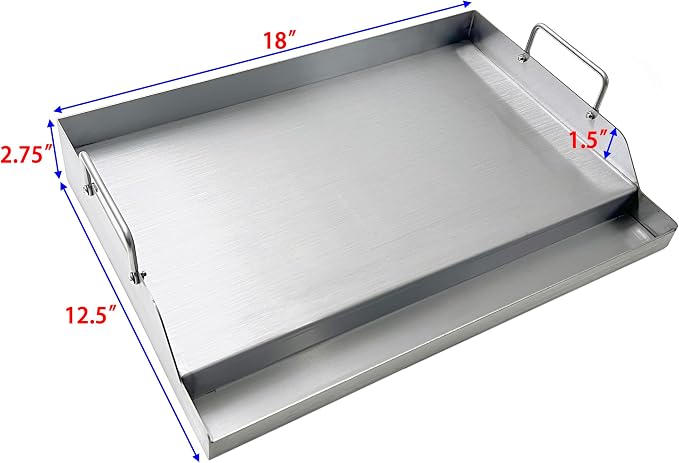 Griddle, Stainless Steel Flat Top for Gas Grills with Handles