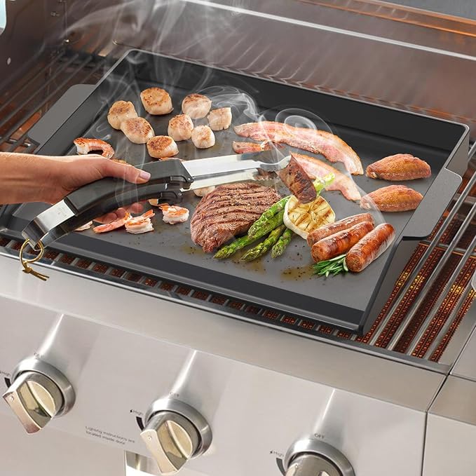 Onlyfire Universal Cast Iron Cooking Griddle, Nonstick Coating Griddle Flat Top - Image 7