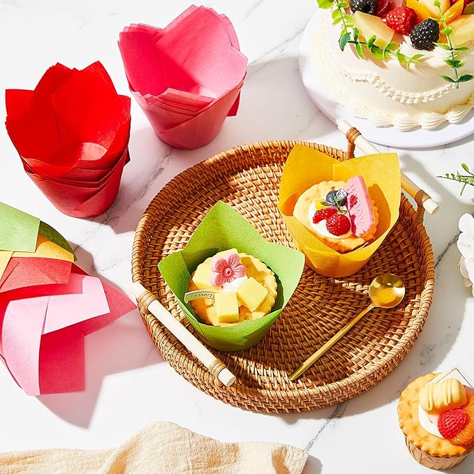 Baking Cups 300 Count Tulip Liners 2-1/4 x 4 Inch Assorted Colors