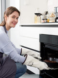 Oven Mitts with Waterproof Liquid Silicone, 15 Inch, White