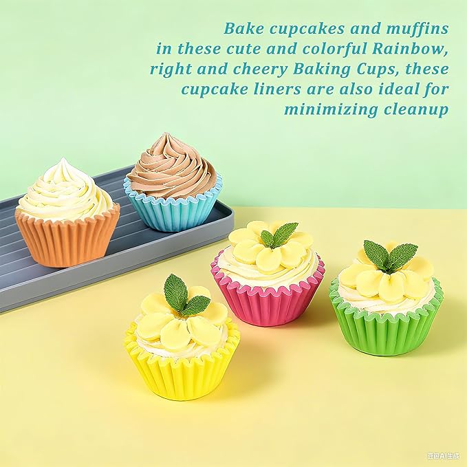 Baking Cups 1000 Count 1.4 Inch Mini Paper Liners in Rainbow Colors