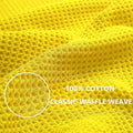 Waffle Weave Dish Cloths, 100% Cotton, 12 x 12 in, 12-Pack, Yellow