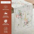 Table Runner, Double Layer 100% Cotton, 14.5 x 108 Inch Watercolor Print