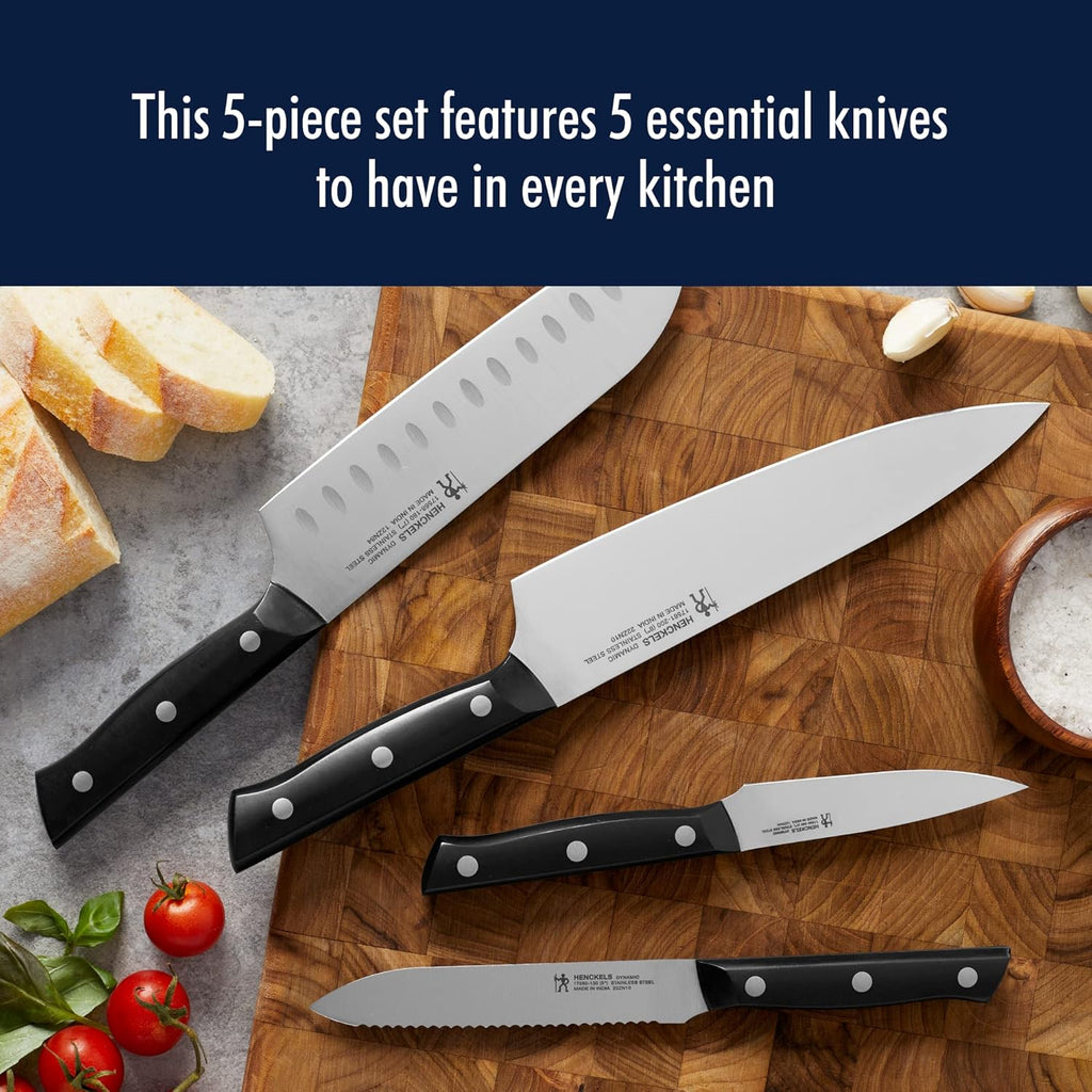 Knife Set 5-Piece Stainless Steel with Chef's, Bread and Paring Knives