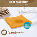 Dish Towels 6-Pack Mustard Yellow Cotton Waffle Weave, 16 x 26 Inch