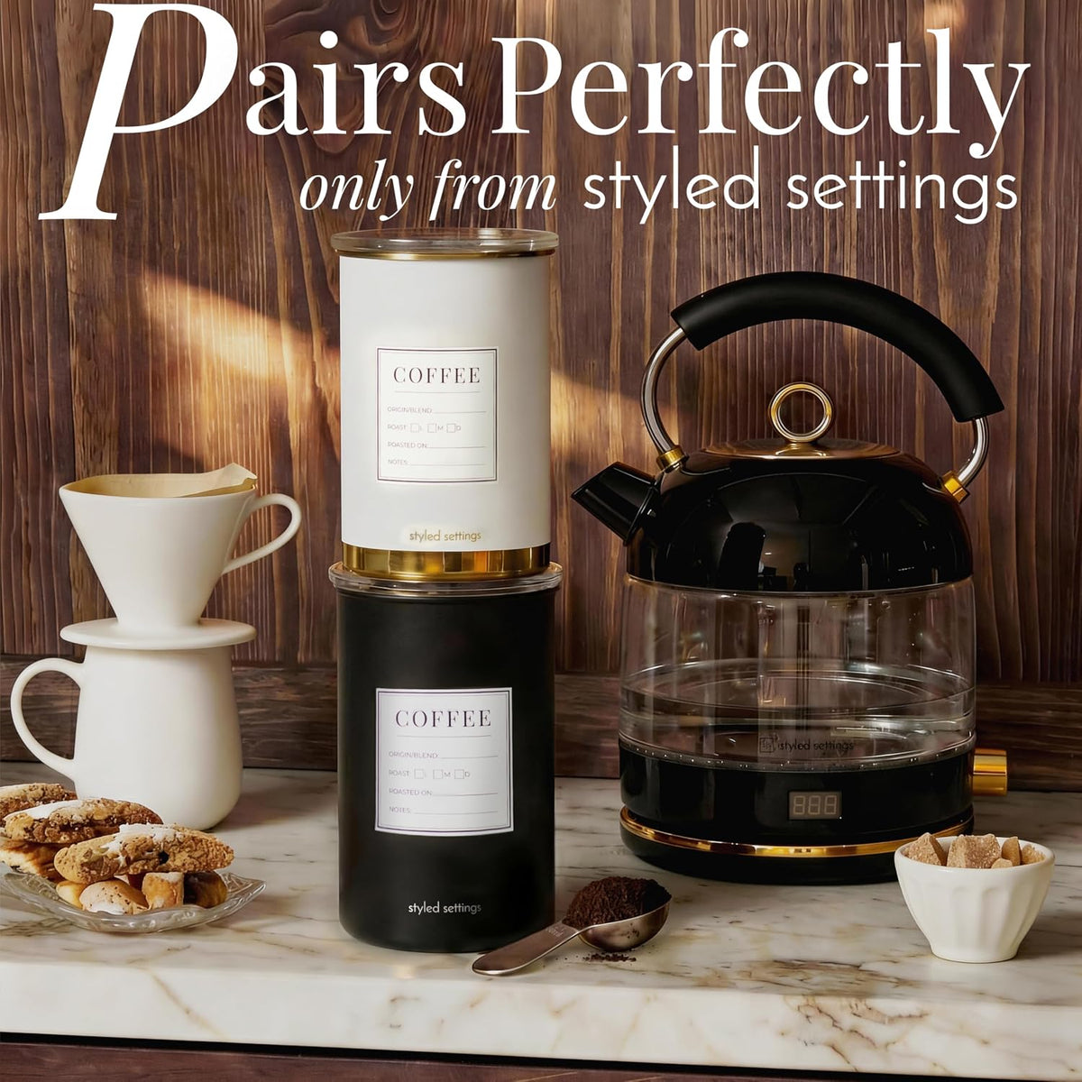 Coffee Storage Container, Airtight Coffee Bean Storage – another angle