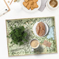 Plastic Serving Tray with Handles, 15.7 x 11.8 Inch Rectangular