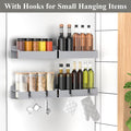 Magnetic Spice Rack, 4 Tier, Light Gray ABS Fridge Organizer
