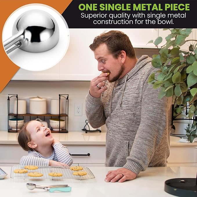 Cookie Scoop, Medium #40 Stainless Steel with Squeeze Trigger in Mint
