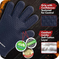 Protective Mitts Set of 2, Royal Blue Silicone Heat-Resistant Gloves