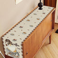 Table Runner, Coffee Print, 13 x 72 Inch Polyester for 4-6 Guests