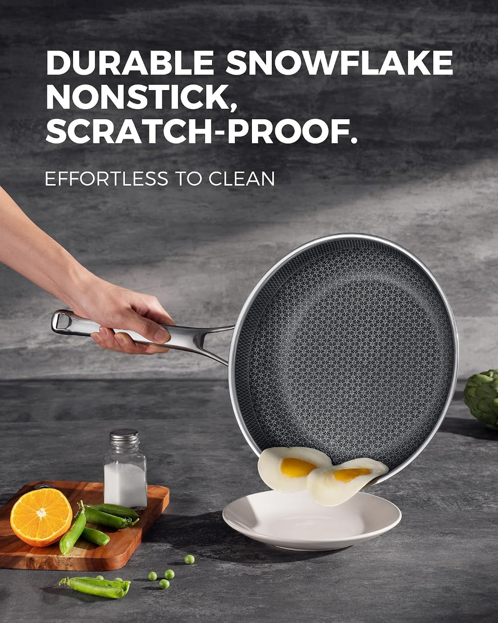 Non Stick Frying Pans, 12 inch Hybrid Fajita Pans with Lid – size reference