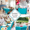 Tablecloth, Rectangular Turquoise Polyester, 54 x 120 Inch, Water-Resistant