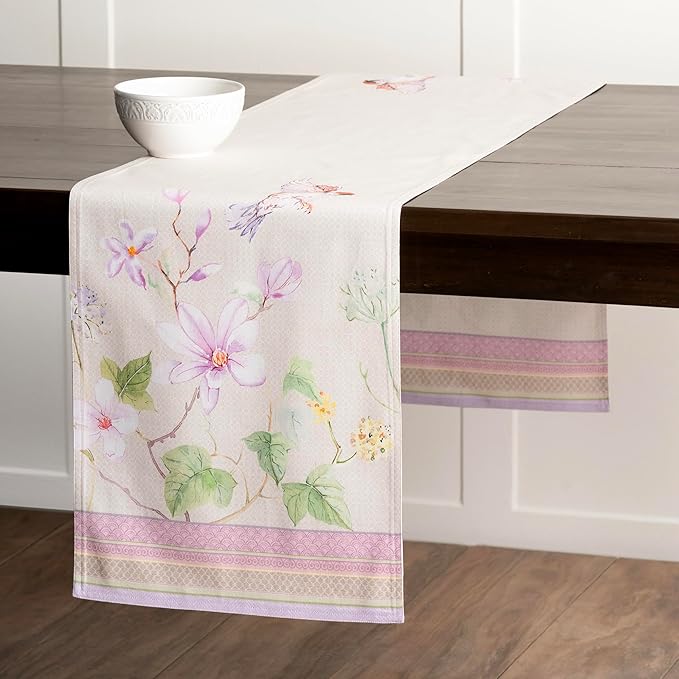 Table Runner in Magnolia Mornings, 100% Cotton, 14.5 x 108 Inches