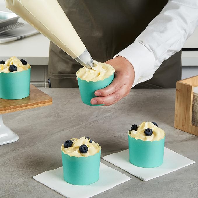 Baking Cups 200 Count Turquoise Scalloped Oven-Ready Paper Liners