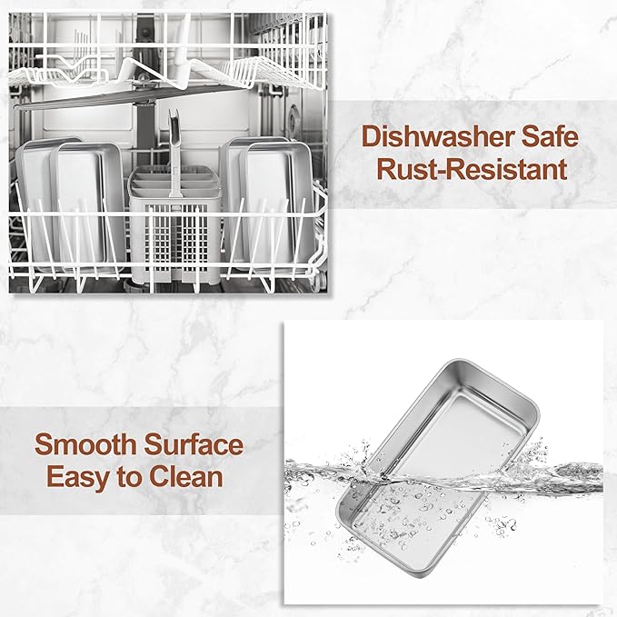 LIANYU 10 Pack Loaf Pans for Baking Bread, 9 x 5 Inch Stainless Steel Bread Loaf Pans for Sourdough, Cake Brownies, Heavy Duty Loaf Tins for Oven, Dishwasher Safe