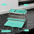 Sink Caddy, Stainless Steel, 3 Compartments, Drain Tray, Silver