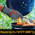 Oven Mitts 1472°F Heat Resistant Grilling Gloves, Gray, 1 Pair