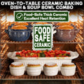 Rectangular Ceramic Baker, 5.1 Quart with Lid, White Oven-Safe Dish