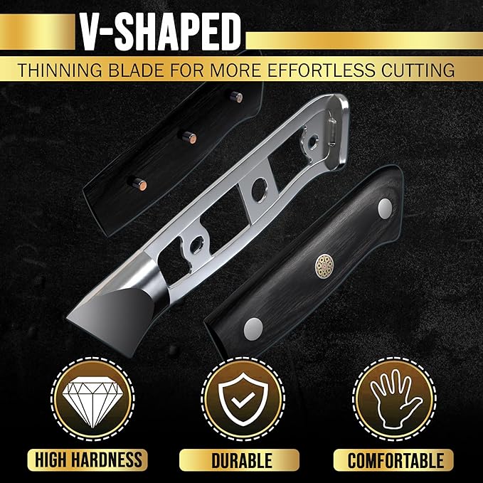 SliceElite Slice Series 8 Inch Chef Knife High Carbon German Steel Blade Pakkawood Handle with Polymer Blade Guard Professional Sharp Kitchen Knife for Meat Cutting Vegetable BBQ Cooking Chopping