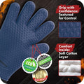 Protective Mitts Potholders: Navy Silicone Set of 2, 12-Inch
