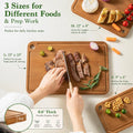 Cutting Board Set of 3 in Carbonized Bamboo with Juice Grooves