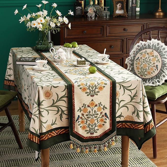 Table Runner, Botticelli Floral Velvet Polyester, 12 x 118 Inch