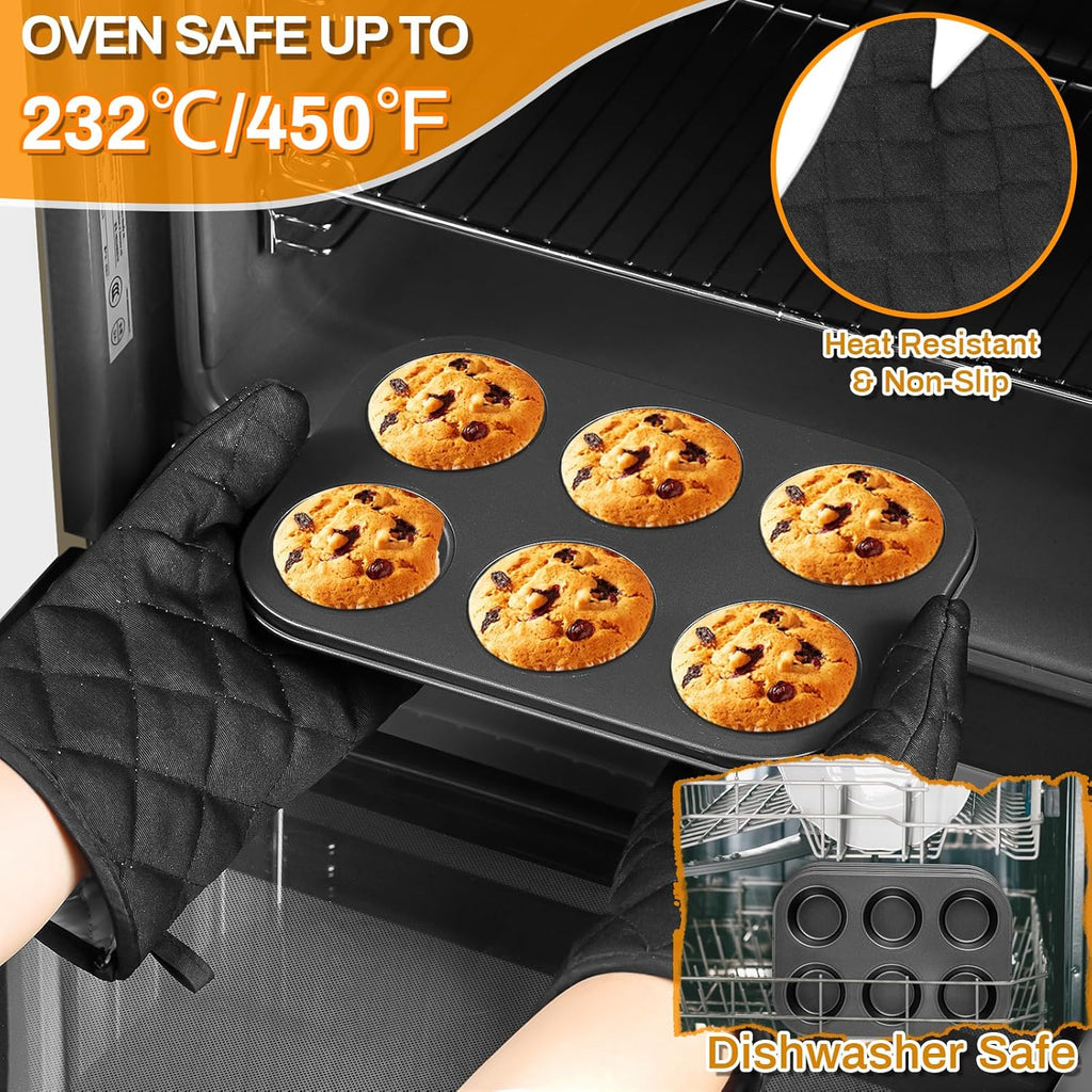 12PCS Nonstick Bakeware Set, Non-Toxic Carbon Steel Baking Pans Set with Wider – features
