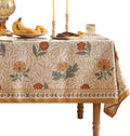 patdrea Designer French Vintage Rectangular Tablecloth,Yellow Floral Pattern Anti-Wrinkle Table Cloth,Dacorative Cover for Kitchen Dining Parties,Christmas,Thanksgiving,55"x87"-Cornflowers