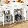 Pull-Out Kitchen Cabinet Organizer, 2-Tier Metal with Soft-Close Slides