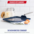 Griddle Pan with 11-Inch Ceramic Nonstick Surface, Blue