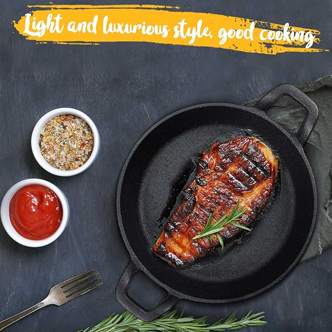 Cast Iron Skillet 4-Pack, 7 Inch Black Mini Pans with Double Loop Handles