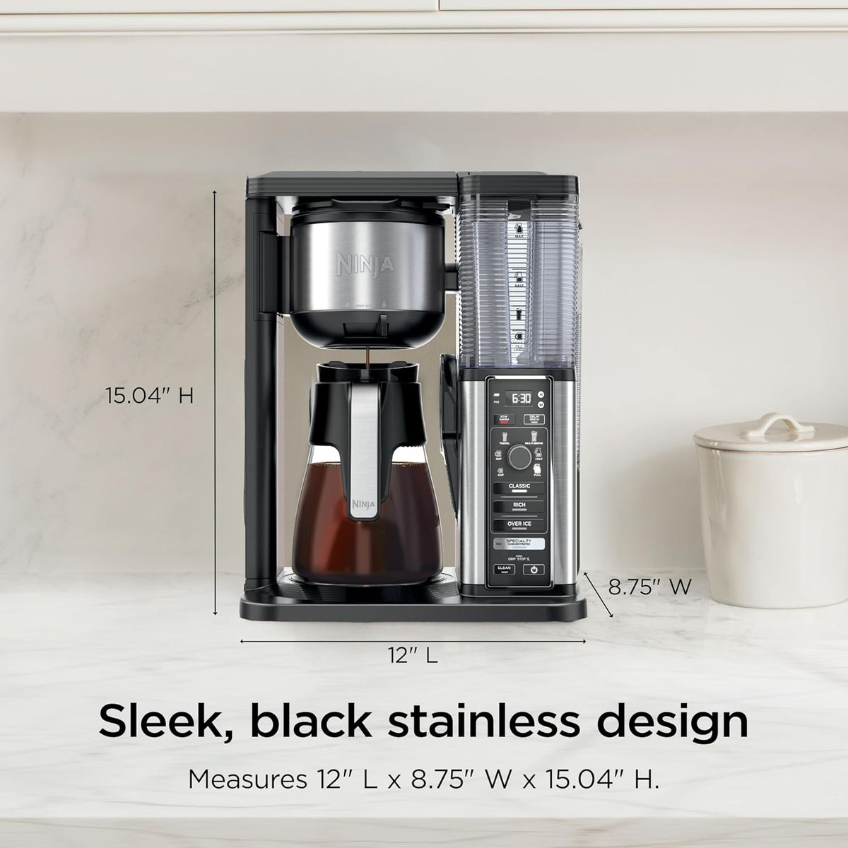 Coffee Maker, 10-Cup Carafe, Fold-Away Frother, Black, CM401 – another angle