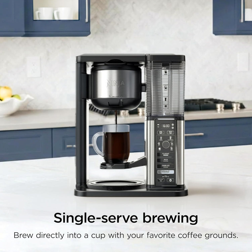 Drip Coffee Machine, 10-Cup with Glass Carafe and Milk Frother