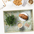 Serving Tray in Plastic, 15.7 x 11.8 Inch Rectangle with Handles