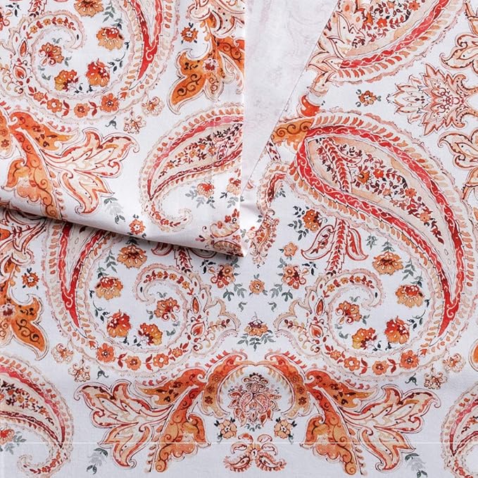 Table Runner, 100% Cotton, 14.5 x 90 Inch Orient Watercolor Design