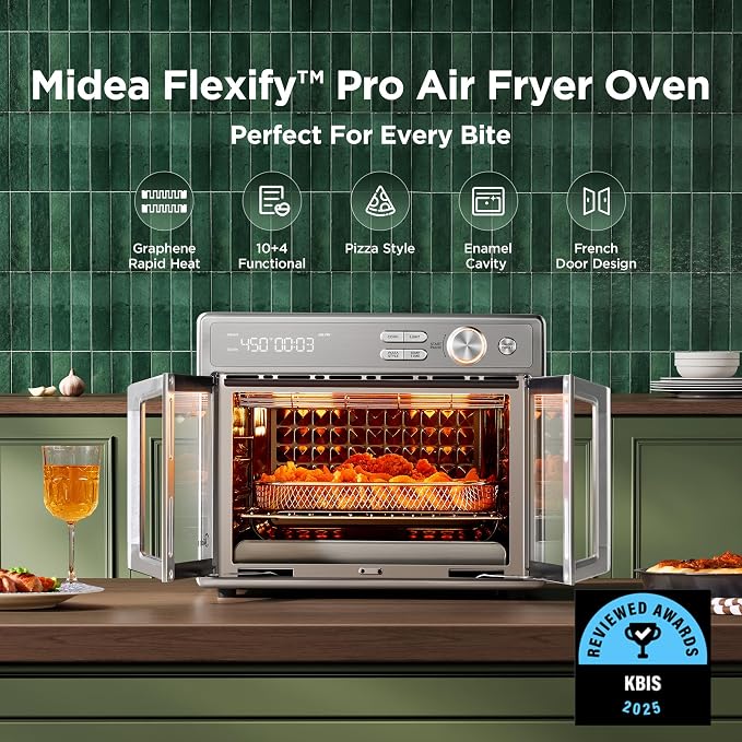 Air Fryer Toaster Oven Combo with 26.4 Qt Stainless Steel Finish