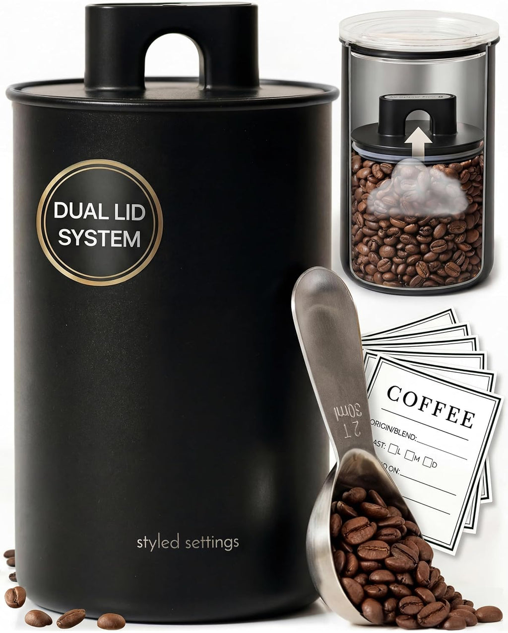 Coffee Storage Container, Airtight Coffee Bean Storage