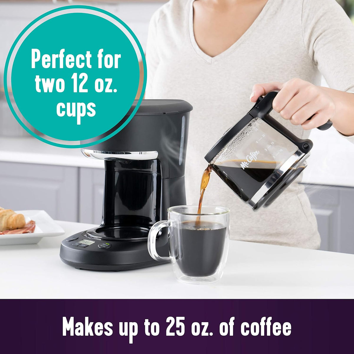Coffee Machine, Compact 25 oz. Drip Brewer with Auto Pause and Brew Later