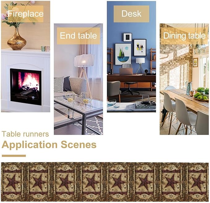 Brown Geometric Table Runner for Dining Tables, 13 x 60 Inch