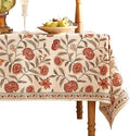ISAENNE Designer French Small Rectangle Tablecloth,Linen Orange Floral Pattern Indoor Table Cloth,Wrinkle Resistant Decor Table Cloth for Dining Thanksgiving Kitchen Party,55"*71"-Alvarado D