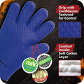 Protective Mitts Potholders, Silicone Heat Gloves in Azure, Set of 2
