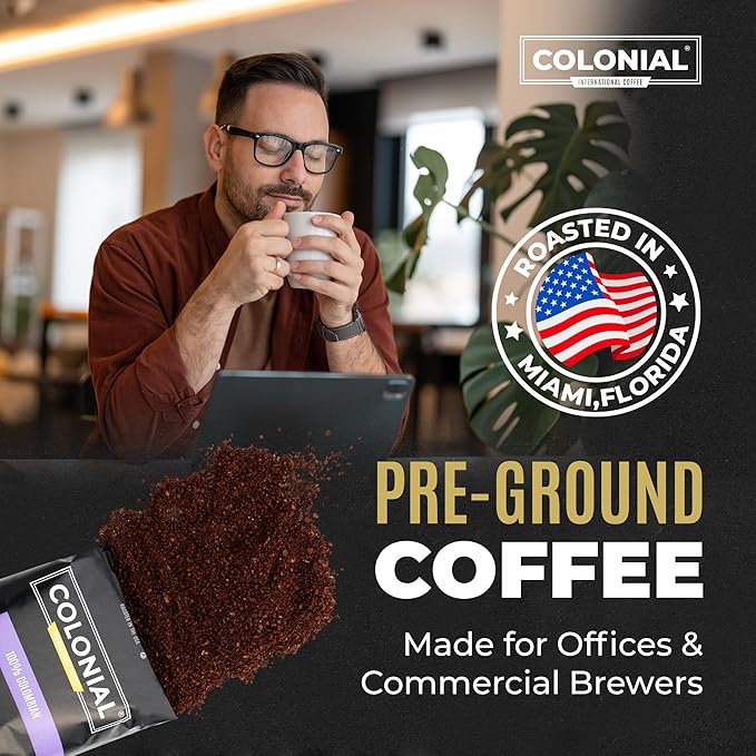 Colonial Coffee 32 Count Single Pot Coffee Packets – 100% Arabica Donut Shop Blend Medium Roast | Pre-Measured Frac Packs for 12 Cup Maker | Bulk Ground Gourmet Coffee for Home & Office