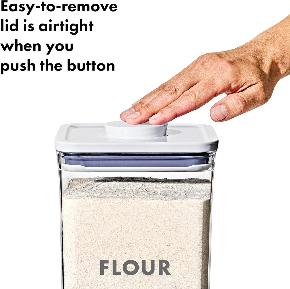 Container Set for Baking, 8 Pieces, Airtight, Prelabeled, White