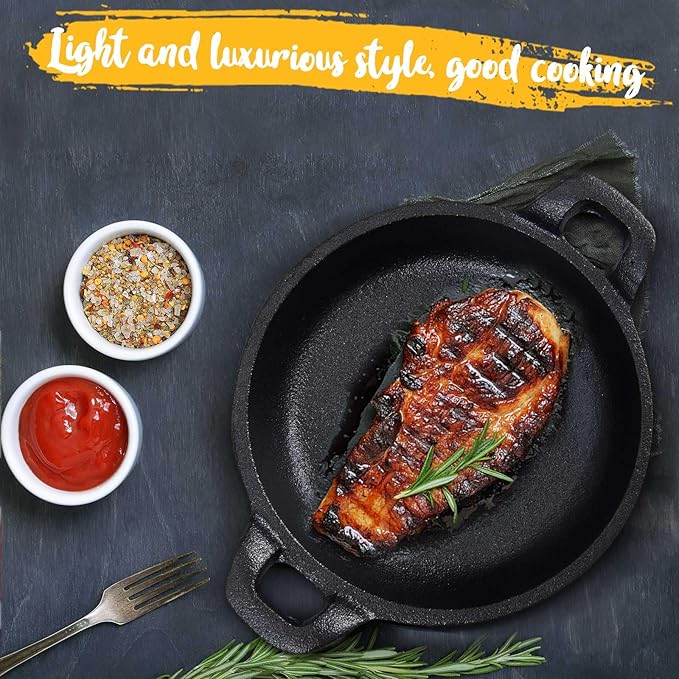 Skillet, 5 Inch Mini Cast Iron Pan in Black with Double Loop Handles